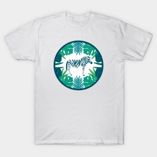 Tropical Zebra (Teal) T-Shirt